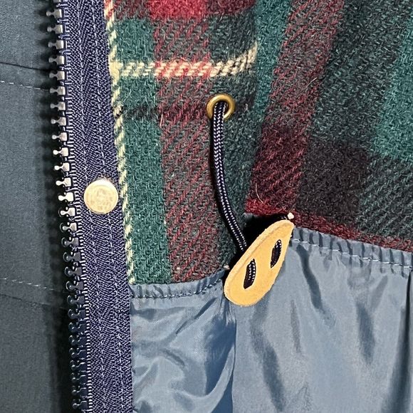 VTG Woolrich Chore Coat Mens L Blue Down Tartan Plaid Flannel Lined Barn Jacket - Picture 15 of 17